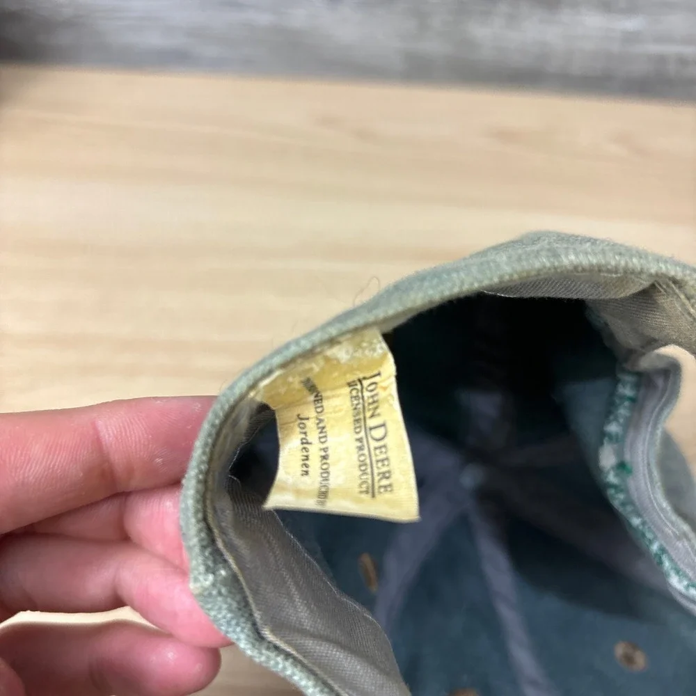 Vintage John Deere Hat Cap Strap Back‎ Green Canvas 7000 Series Tractors